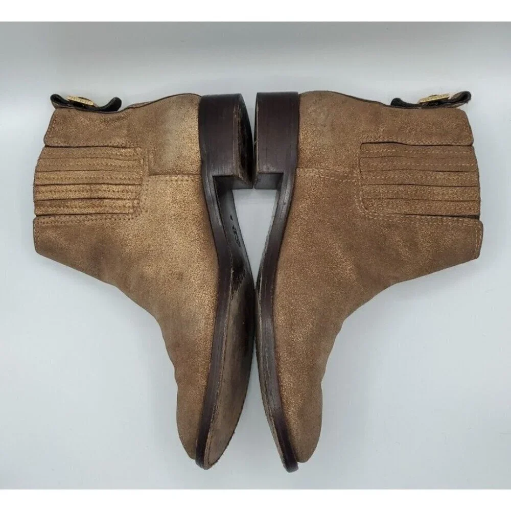 Tory Burch Wade Chelsea Gold Shimmer Leather Ankle Boot Women's 9M /40